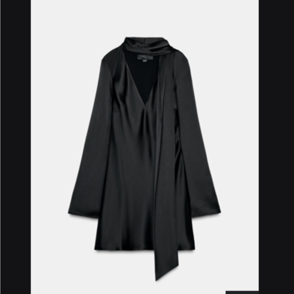 NWT Zara “Satin Effect Scarf Dress”